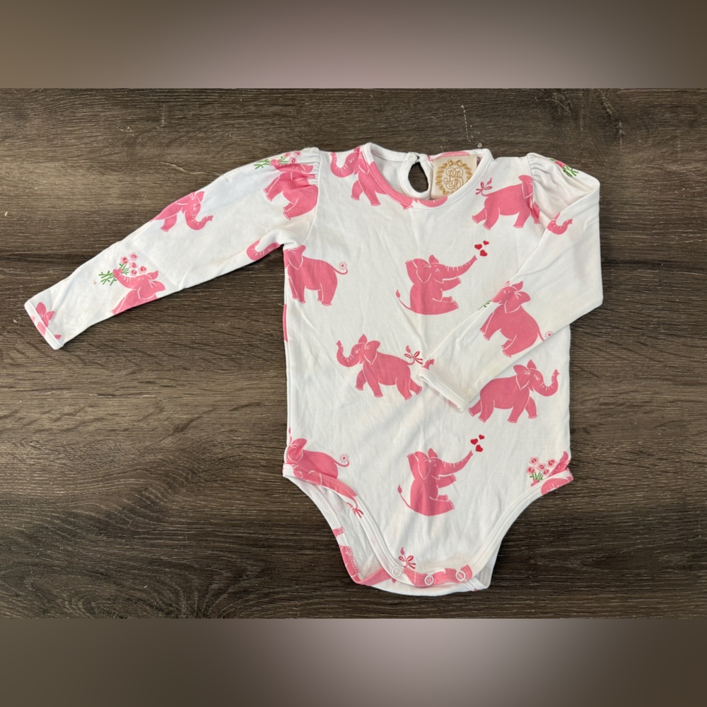 🎀🐘 TBBC VGUC HTF OG Precious Peanuts LS onesie 18-24M